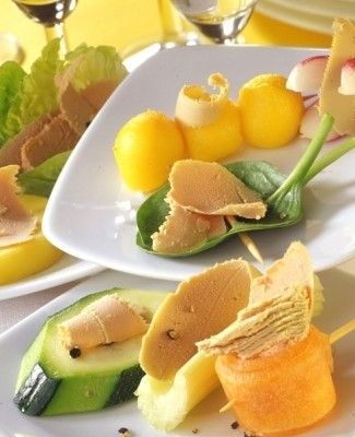 Recette de farandole de légumes et fruits au foie gras