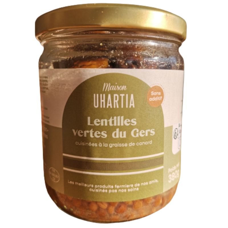 Lentilles vertes du Gers cuisinées à la graisse de canard