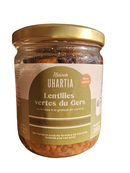 Lentilles vertes du Gers cuisinées à la graisse de canard