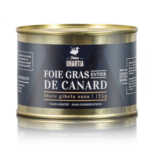 Foie gras entier de canard au naturel conserve