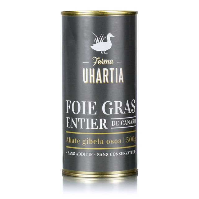 Foie gras entier de canard au naturel conserve